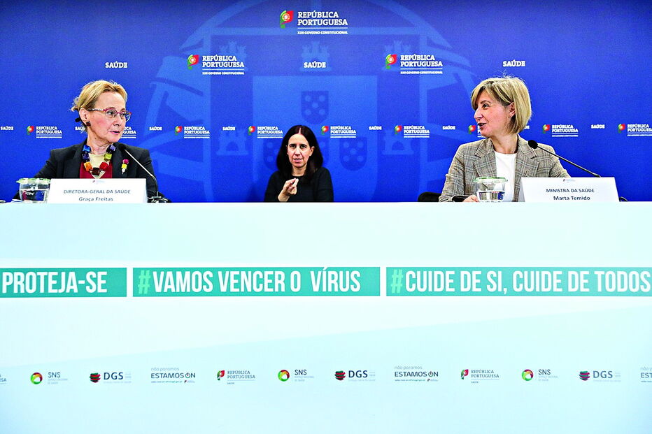 Graça Freitas e Marta Temido na conferência da DGS