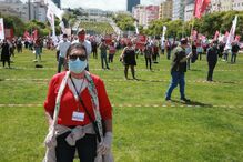 Celebração do 1.º de Maio, dia do trabalhador, na Alameda em Lisboa