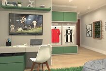 Quarto de Dinis, filho de Katia Aveiro, inspirado no futebol
