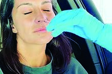 Isabel Figueira no momento do teste