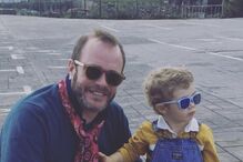 Marido de Ana Brito e Cunha, Afonso, com o filho do casal, Pedro