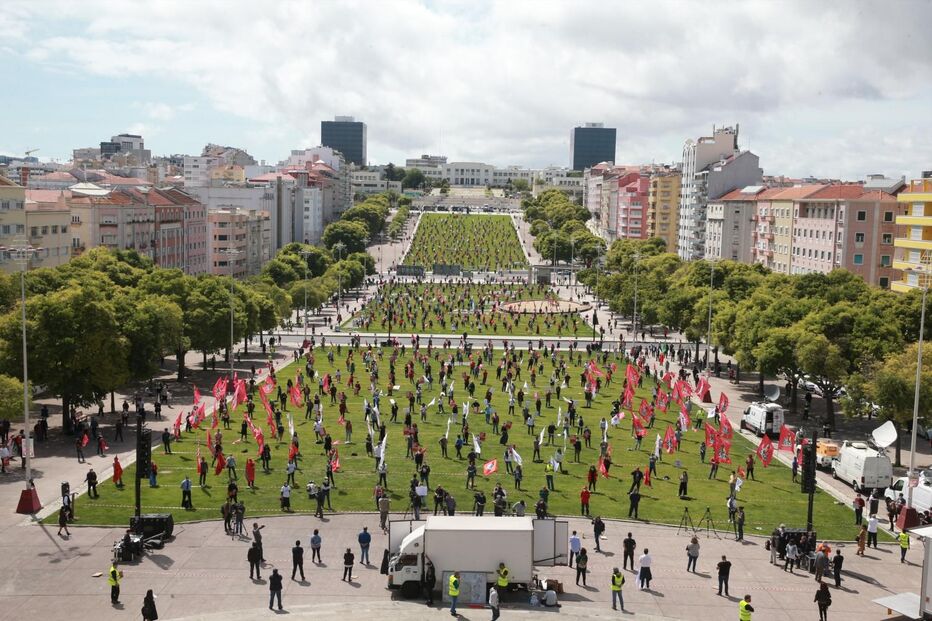 Celebração do 1.º de Maio, dia do trabalhador, na Alameda em Lisboa