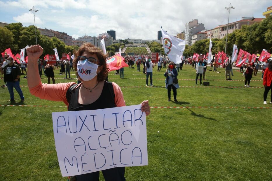 Celebração do 1.º de Maio, dia do trabalhador, na Alameda em Lisboa