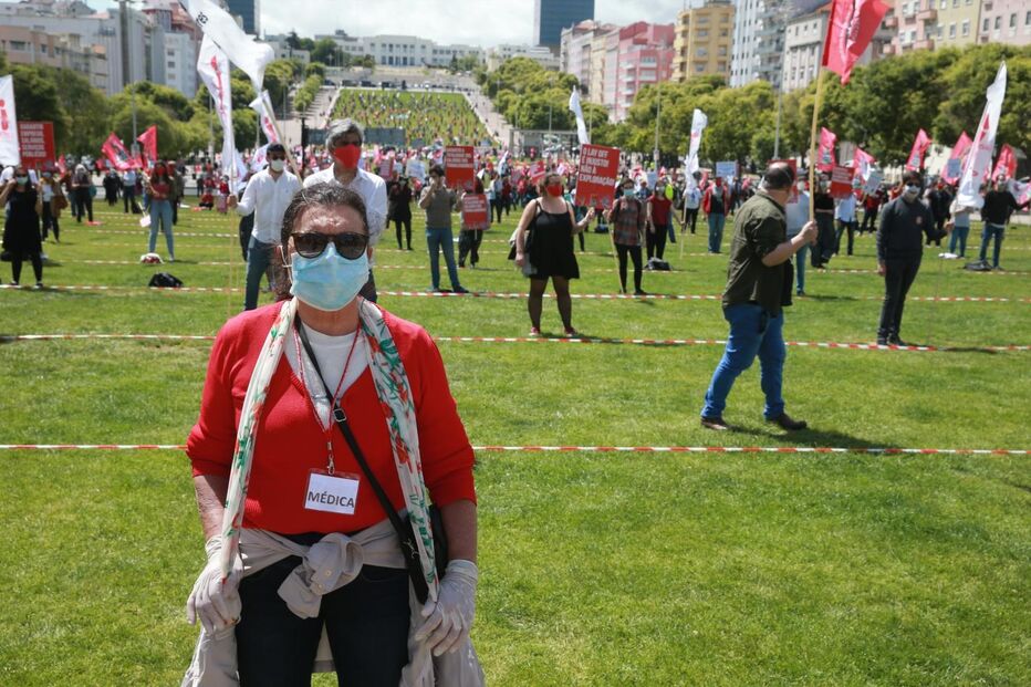 Celebração do 1.º de Maio, dia do trabalhador, na Alameda em Lisboa