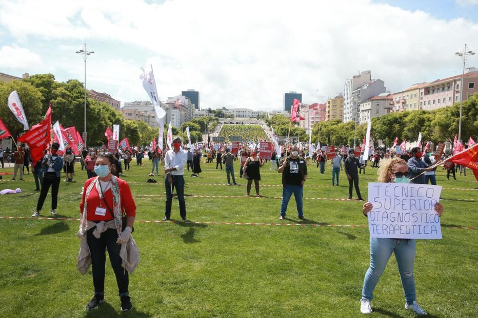 Celebração do 1.º de Maio, dia do trabalhador, na Alameda em Lisboa