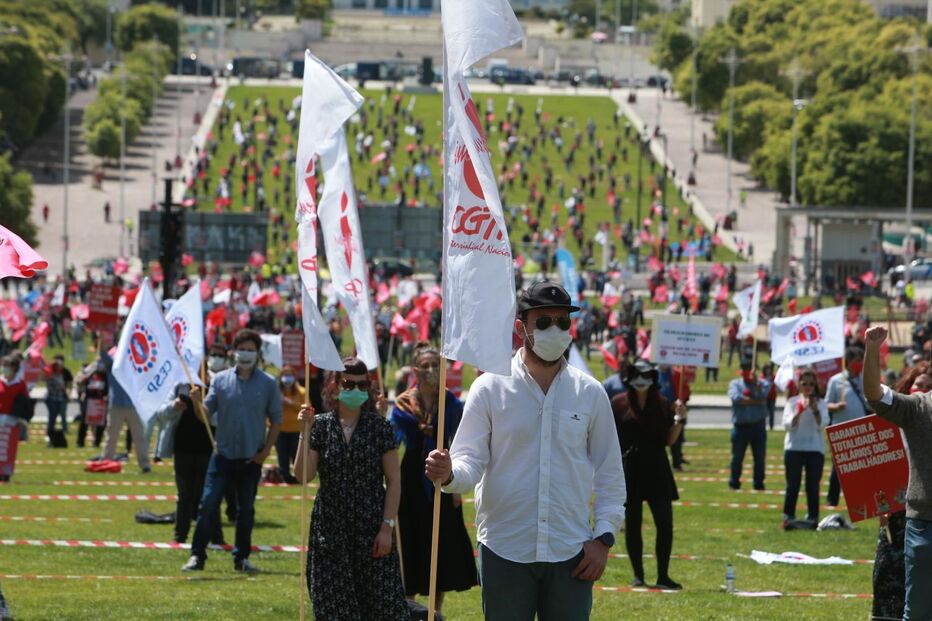Celebração do 1.º de Maio, dia do trabalhador, na Alameda em Lisboa