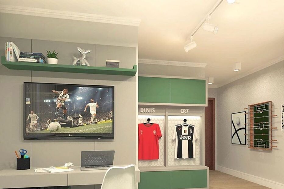 Quarto de Dinis, filho de Katia Aveiro, inspirado no futebol