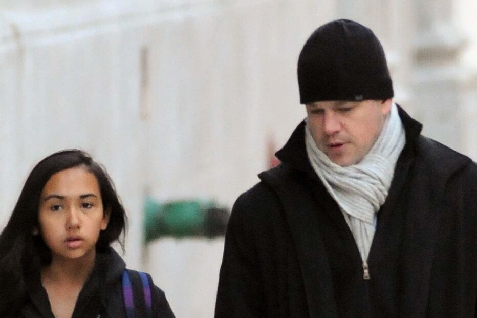 Matt Damon e a enteada, Alexia.jpg