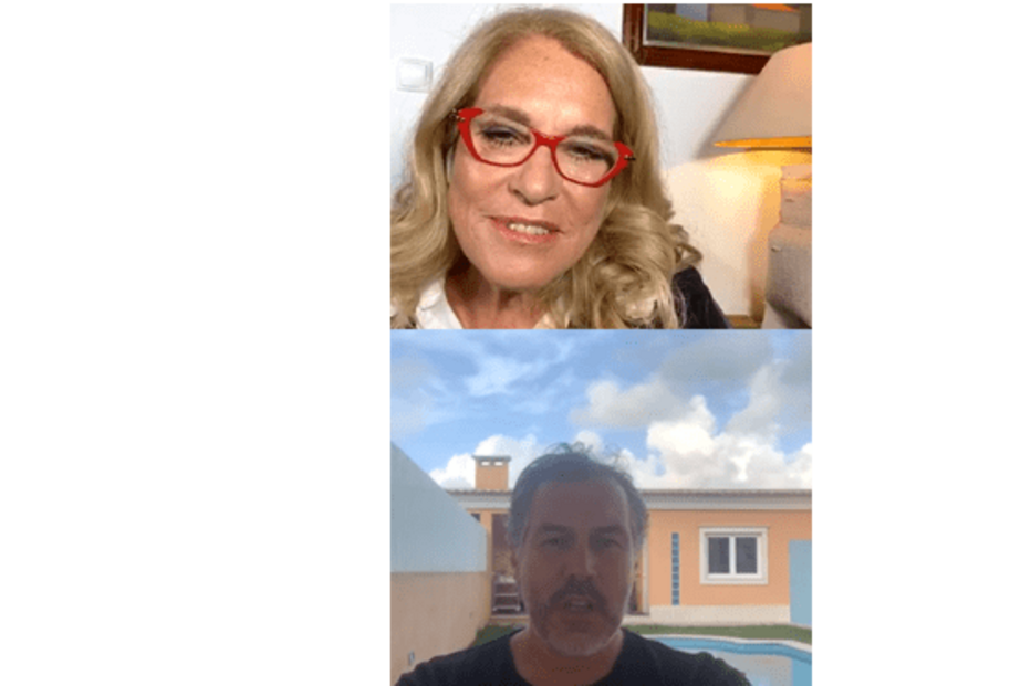 Pedro Miguel Ramos e Teresa Guilherme durante o direto nas redes sociais