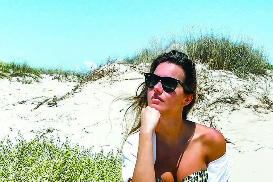 Jani Gabriel não resistiu a desfrutar do sol num fim de semana com temperaturas altas	