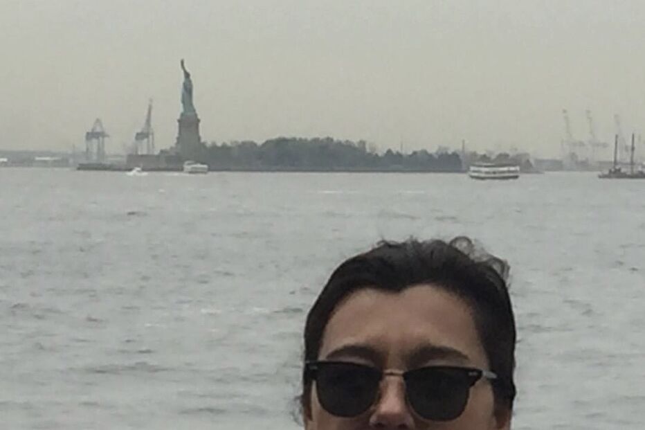 Teresa, a mulher de Rodrigo Guedes de Carvalho, durante uma viagem que fizeram a Nova Iorque