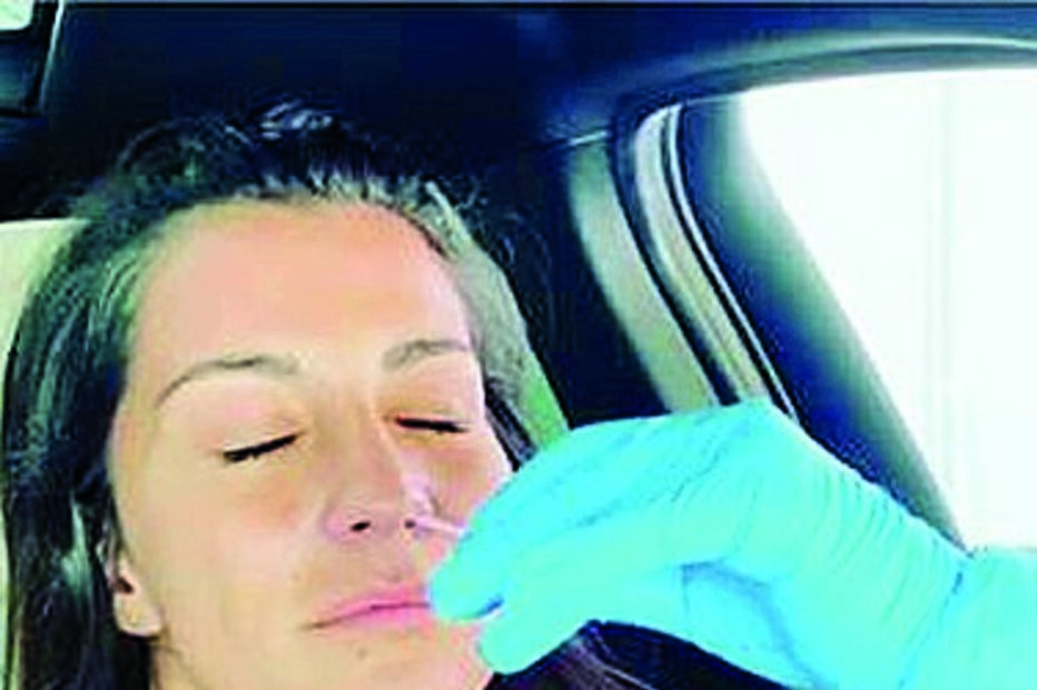 Isabel Figueira no momento do teste