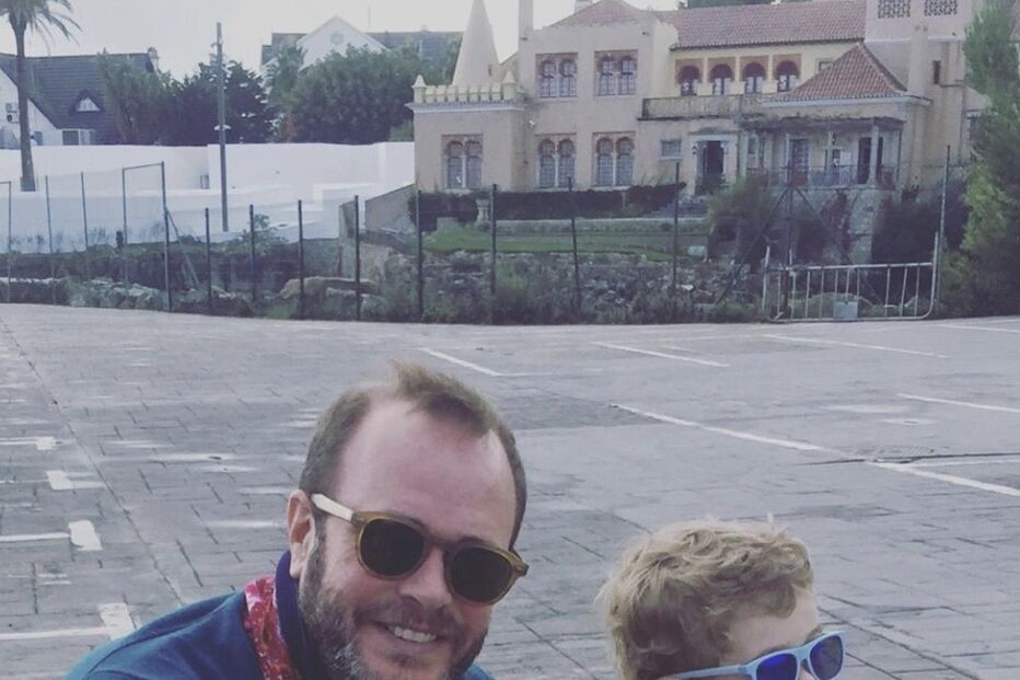 Marido de Ana Brito e Cunha, Afonso, com o filho do casal, Pedro