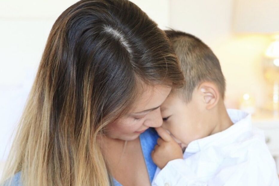 Myka e o filho adotado