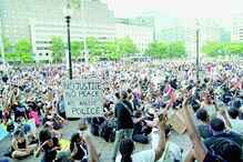 Em Washington, as manifestações foram pacíficas