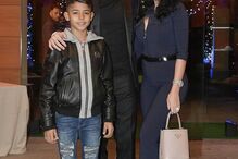 Cristianinho com Cristiano Ronaldo e Georgina