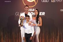 Cristianinho com Cristiano Ronaldo e Georgina