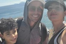 Cristianinho com Cristiano Ronaldo e Georgina