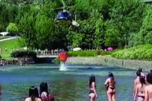 Aeronave foi à praia fluvial  uma vez 