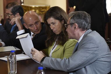 Isabel Brilhante Pedrosa com o ministro venezuelano Jorge Arreaza