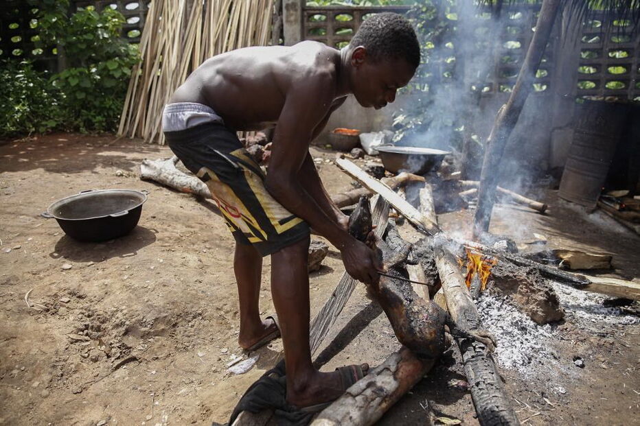 Mercado na rua na Nigéria
