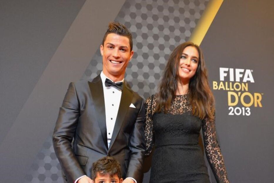 Cristianinho com Ronaldo e a ex-namorada do pai, Irina Shayk