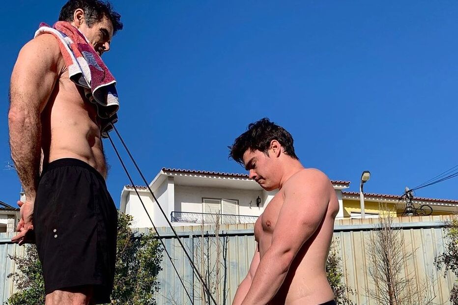 Pedro Lima e o filho mais velho, João Francisco