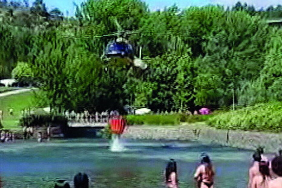 Aeronave foi à praia fluvial  uma vez 