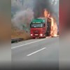 Camião arde na A25 em Viseu