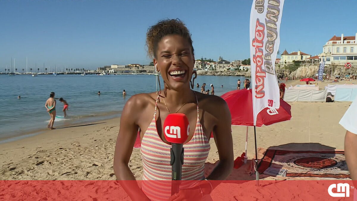 Repórter de Biquíni aquece na praia da Duquesa, em Cascais Manhã CM