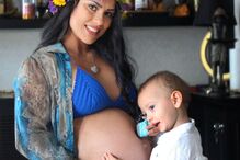 Kelly Medeiros e o filho mais velho, Lucca