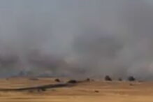 Incêndio corta EN2 em Castro Verde