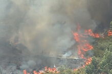 Incêndio em Ponte de Lima combatido por oito meios aéreos. Fogo aproxima-se de casas
