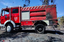 Viatura dos bombeiros de Estarreja ficou danificada durante o incêndio