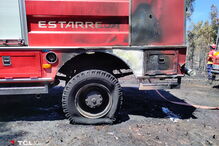 Viatura dos bombeiros de Estarreja ficou danificada durante o incêndio