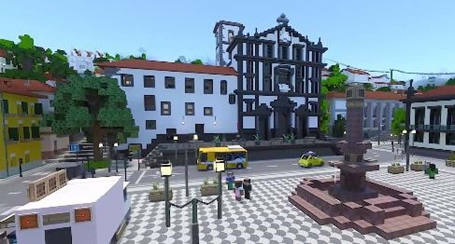 Ilha da Madeira reproduzida no jogo 'Minecraft'