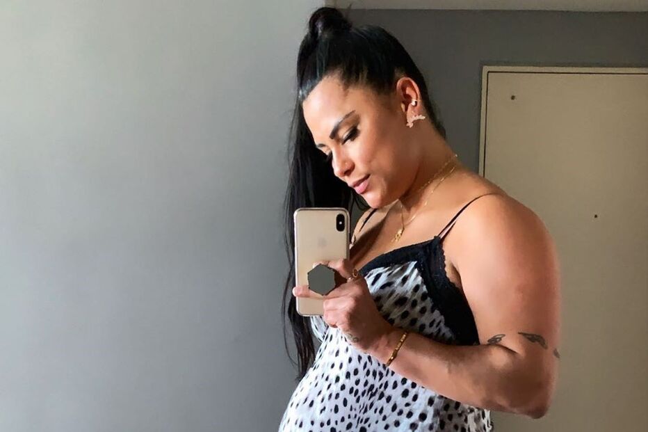 Kelly Medeiros e o filho mais velho, Lucca