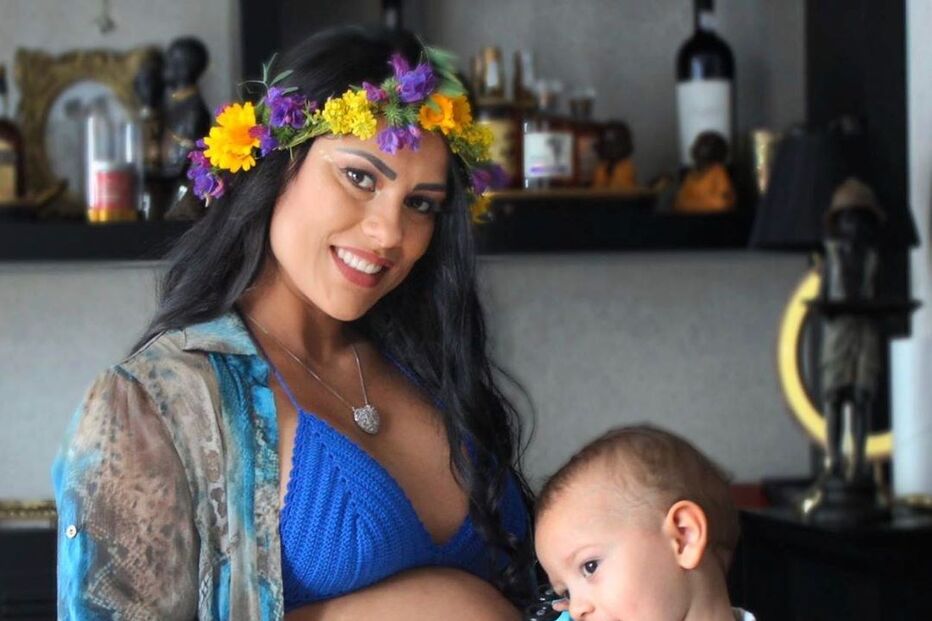 Kelly Medeiros e o filho mais velho, Lucca