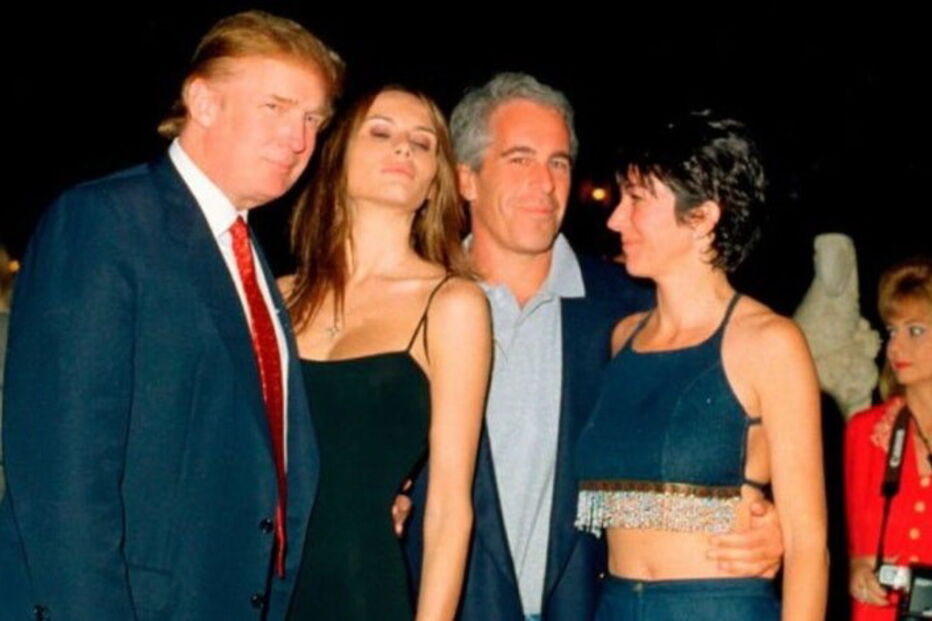 Foto mostra Trump com Ghislaine Maxwell e Jeffrey Epstein