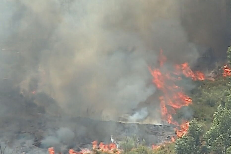 Incêndio em Ponte de Lima combatido por oito meios aéreos. Fogo aproxima-se de casas