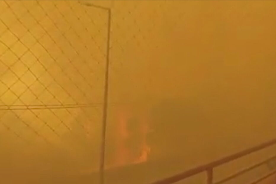 Incêndio junto a casas em Alvide, Cascais	