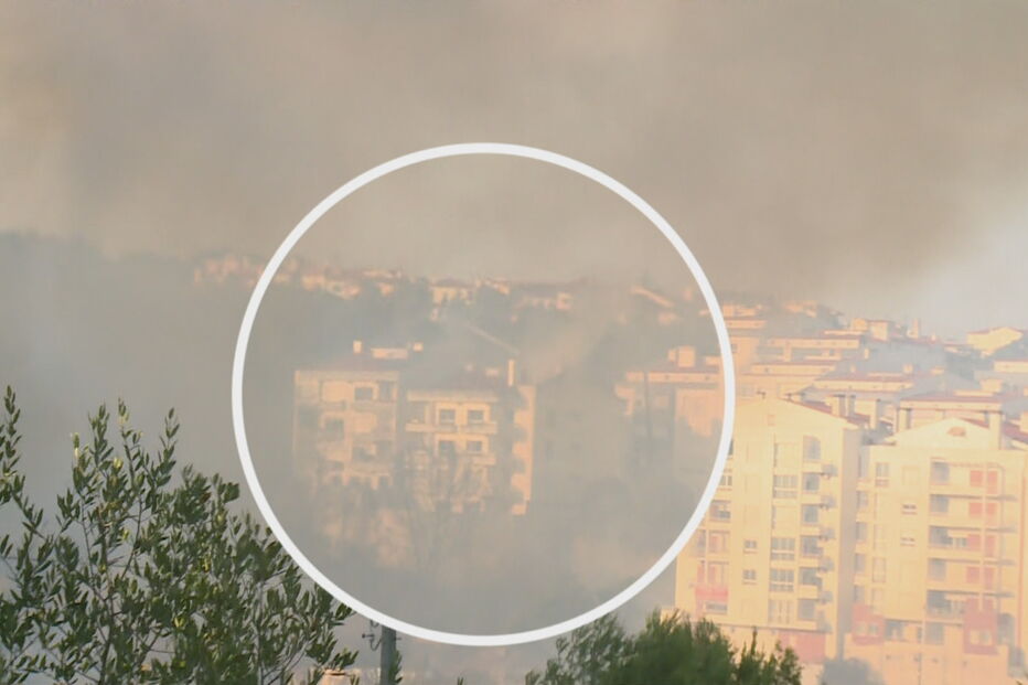 Incêndio junto a casas em Alvide, Cascais	