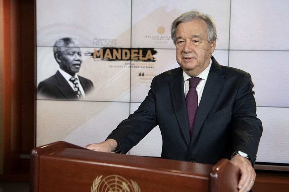 Guterres discursou na palestra anual da Fundação Nelson Mandela que celebra o aniversário de nascimento de Mandela