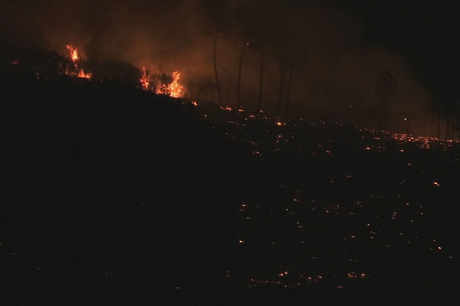 Cinco bombeiros feridos em incêndio em Chaves. Mais de 300 operacionais combatem chamas