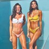 Carolina Carvalho e Isabela Valadeiro em tarde escaldante na piscina 