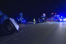 Violenta colisão entre carros faz três feridos graves no IC2 em Alcoentre