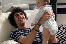 Filho mais velho de Katia Aveiro, Rodrigo, com a irmã Valentina