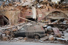 Cidade de Beirute destruída após explosões