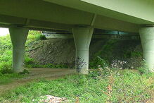 Buscas no  rio Leça e junto  a este viaduto por Agostinho Lopes, de 83 anos