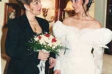 Eugénia Gaspar e a filha Carla Lupi no dia do casamento